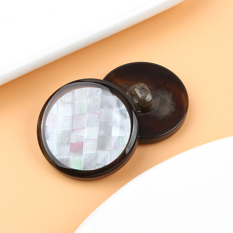 Mosaic Round Resin Shank Buttons for Women Sweater 20 Pack (18/23/25/28mm) Coffee