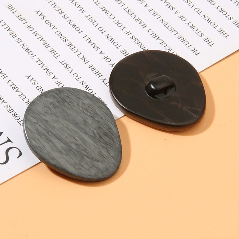 Oval Wood Grain Resin Shank Buttons 20 Pack(19/24/27/33mm) Gray