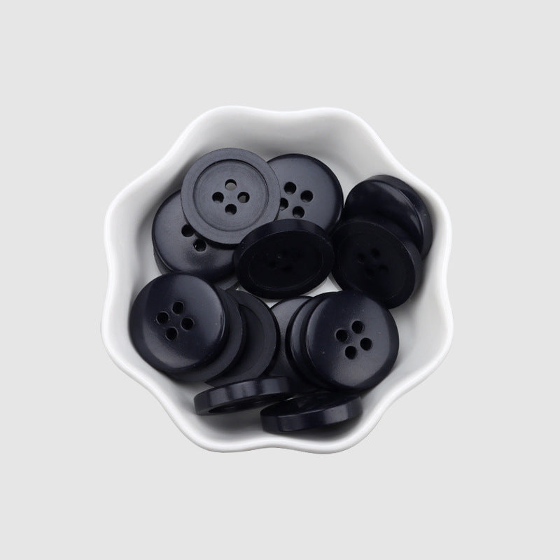 15-25mm Gray Brown Recycled Resin Round Four-Hole Buttons 30 Pack Blue