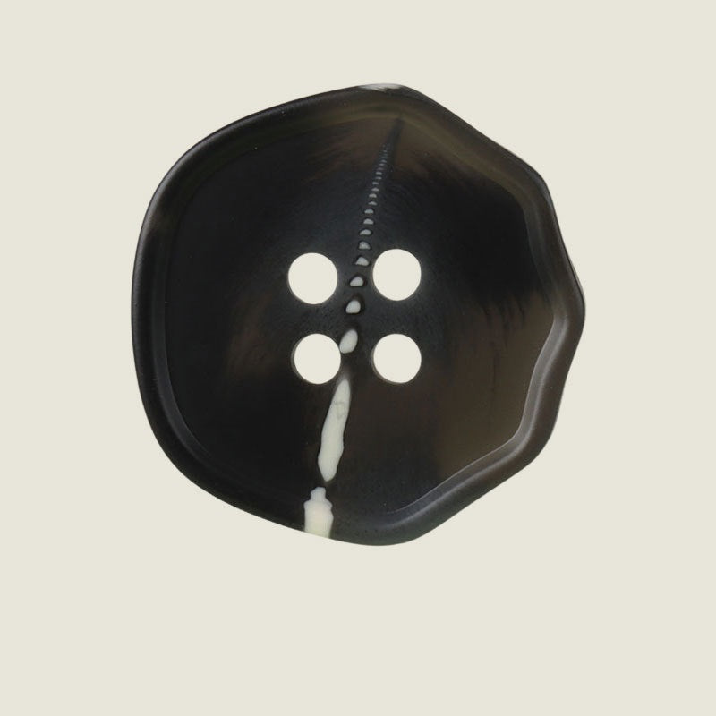 18-28mm Irregular Shaped Four Eye Resin Buttons for Suits Trousers 20pcs Black