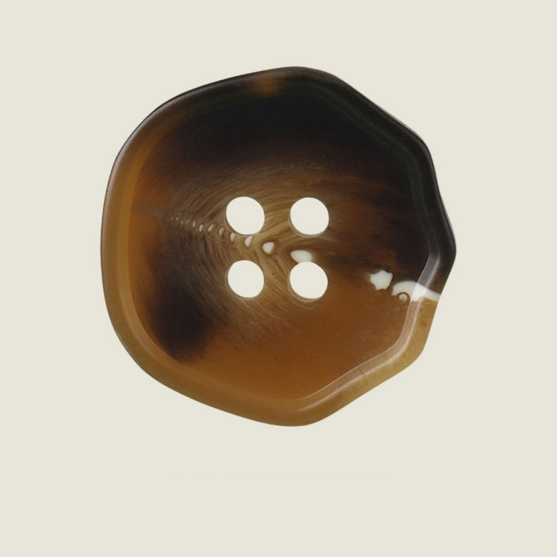 18-28mm Irregular Shaped Four Eye Resin Buttons for Suits Trousers 20pcs Coffee