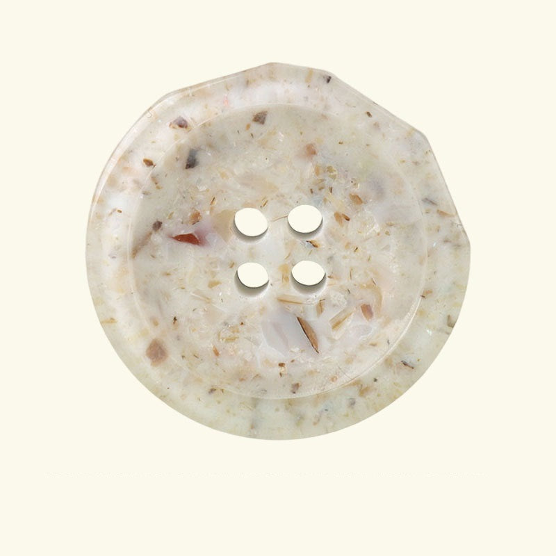 15/17.5/20/23/25/28mm Black White Resin Rock Four Hole Buttons for Trench Coats 12pcs White