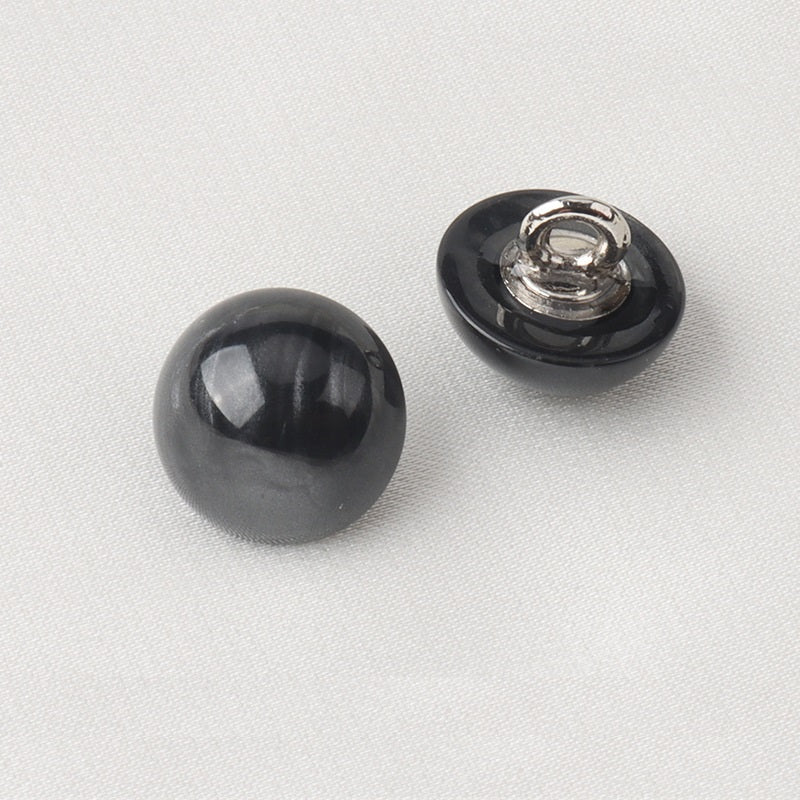 Mushroom White Black Resin Shirt Buttons with Metal Shank 36 Pack(3 Colors)