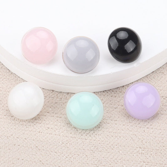 11mm Shiny Resin Mushroom Shape Fashion Buttons with Metal Shanks 60 Pack