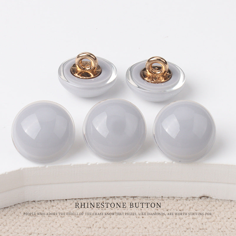 11mm Shiny Resin Mushroom Shape Fashion Buttons with Metal Shanks 60 Pack