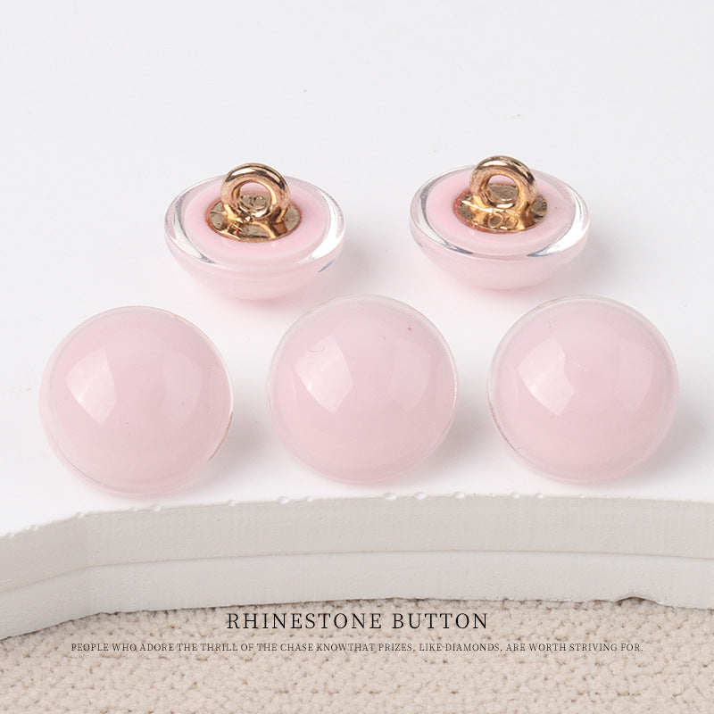 11mm Shiny Resin Mushroom Shape Fashion Buttons with Metal Shanks 60 Pack