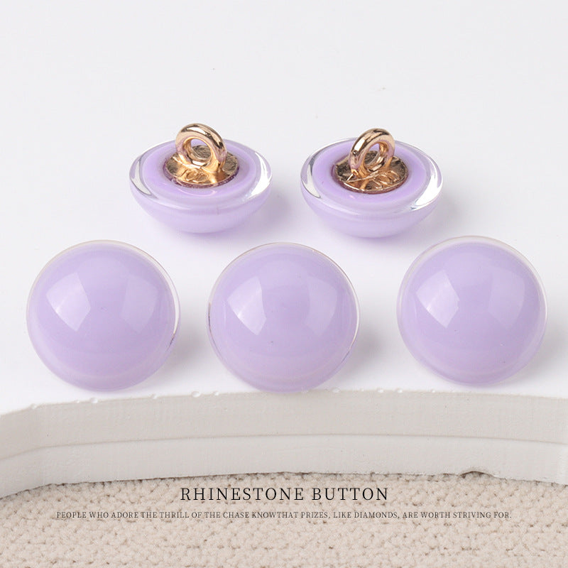 11mm Shiny Resin Mushroom Shape Fashion Buttons with Metal Shanks 60 Pack