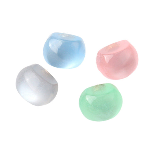 10mm Colorful Resin Pearl Luster Small Buttons with Metal Shanks 70 Pack