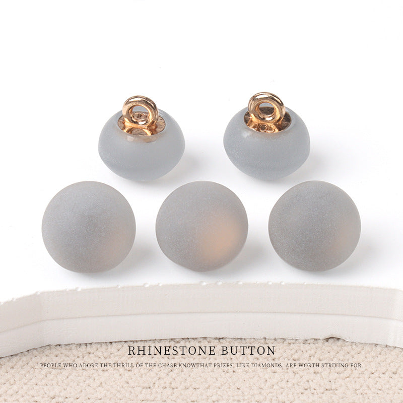 10mm 7 Color Round Matte Resin Small Buttons with Metal Shank 70 Pack