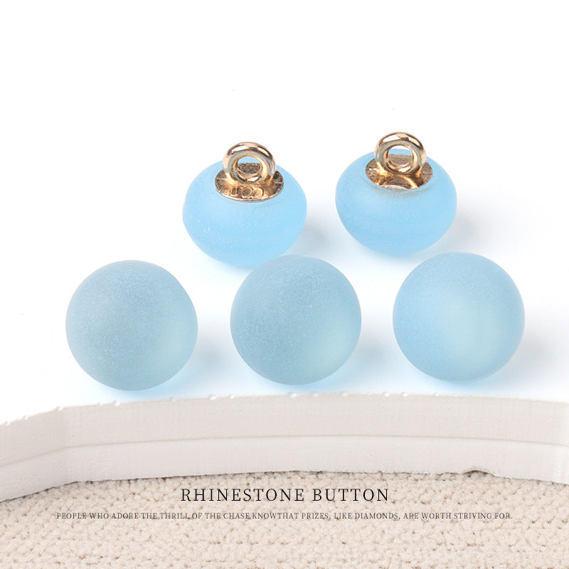 10mm 7 Color Round Matte Resin Small Buttons with Metal Shank 70 Pack