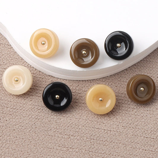 11mm Round Resin Shank Buttons for Women's Cheongsam Shirts Hanfu 20pcs