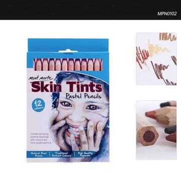 Mont Marte Skin Tints Pastel Pencils Pack Of 12