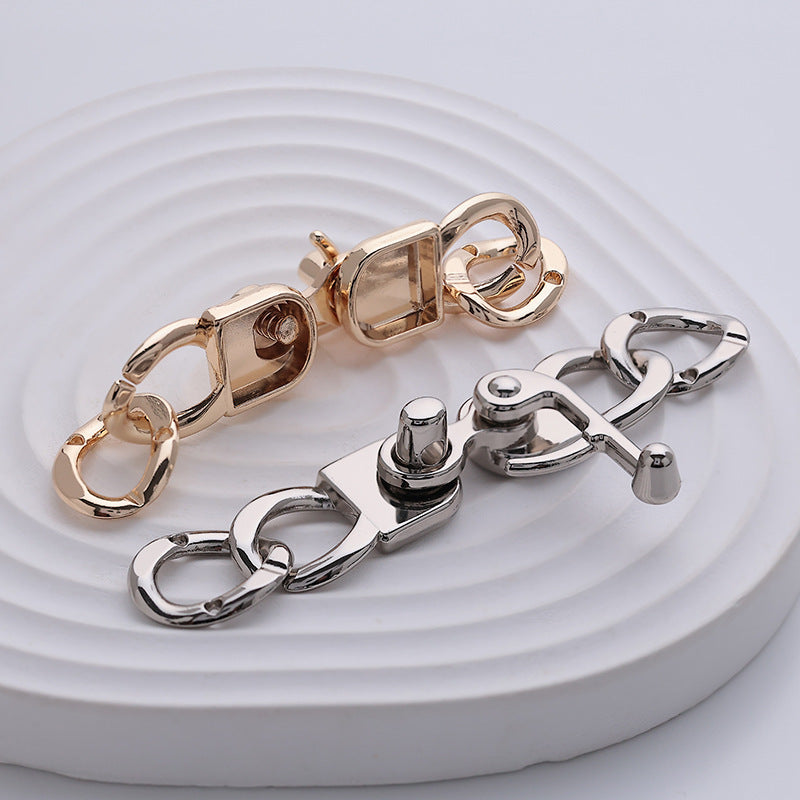 Trendy Chain-Shaped Rotating Metal Lock Buckle Hook 2pcs