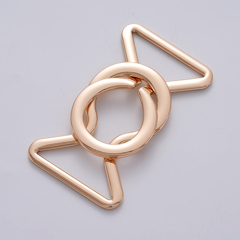 Chinese Style Waist Adjusting Decorative Metal Coat Belt Buckle 2pcs Gold