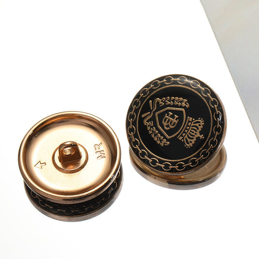 Vintage British College Style Crown Chain Pattern Alloy Jacket Buttons 10pcs