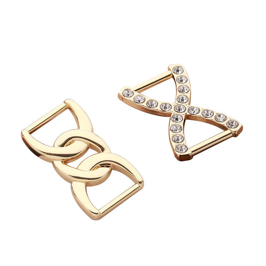 Shoe Scarf Clothing Waist Adjustment Decorative Metal Buckle 5pcs