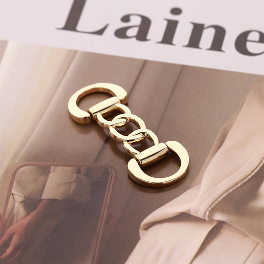 Golden Chain Metal Clothing Decorative Belt Buckle 2pcs