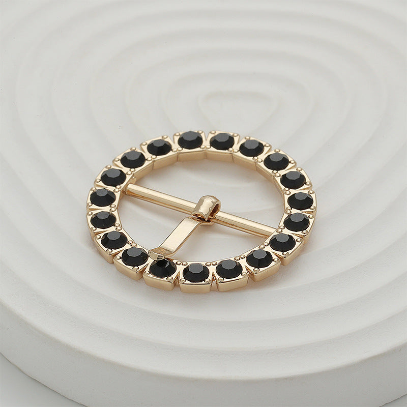 66mm Gold Gear-Shaped Black Diamond Metal Buckle 2pcs