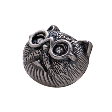 Cartoon Glasses Cat Head-Shaped Metal Decorative Button 10pcs