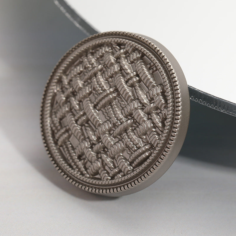 British Retro Zinc Alloy Button with Linen Rope Check 10pcs