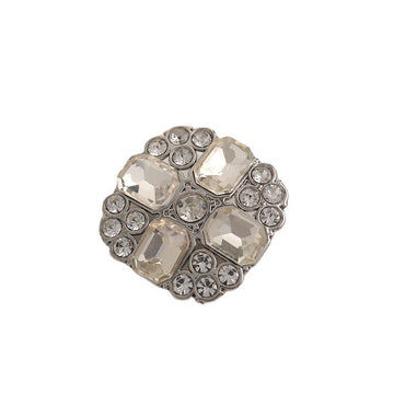 23mm Noble Square Crystal Diamonds Silver Metal Button 5pcs