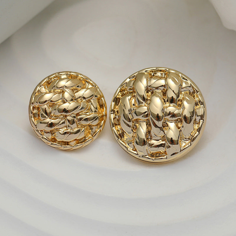 Braided Round Metal Shank Button for Women's Fashion Suit 10pcs Light Gold
