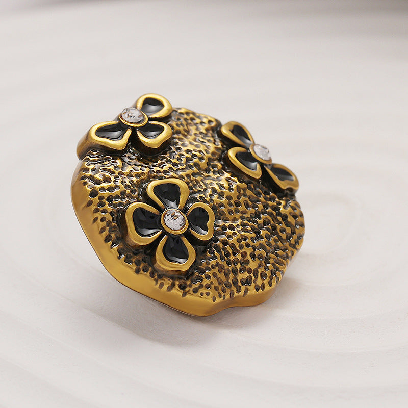 18-23mm Butterfly Ripple Diamonds Floral Metal Sewing Button 6pcs Antique Gold