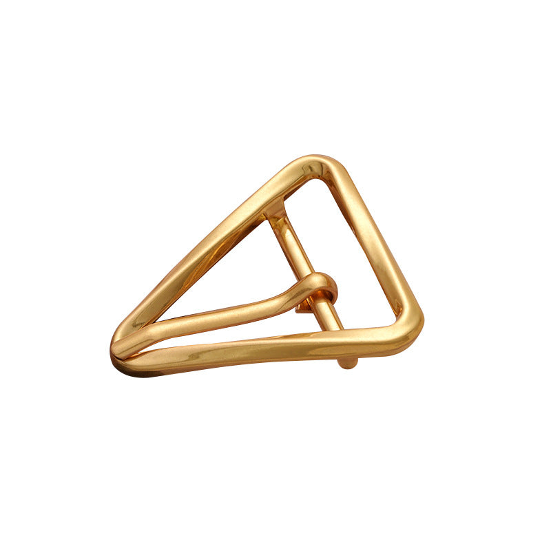 Golden Triangle Metal Pin Buckle for Belt Adjustment 2pcs