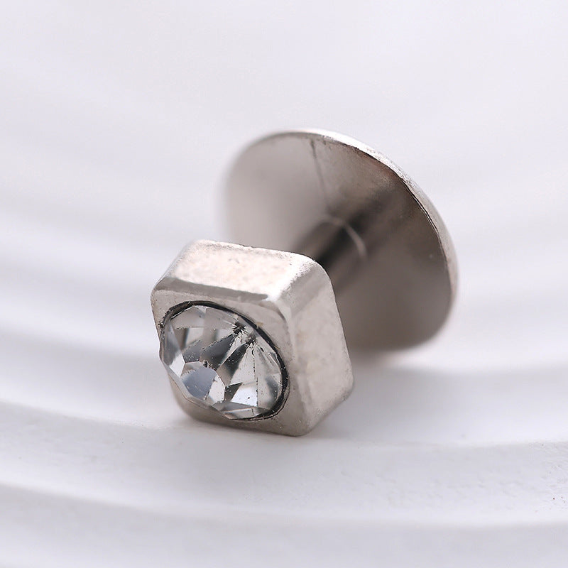 10mm Silver Crystal Cufflinks Fashion Shirt Studs 10pcs