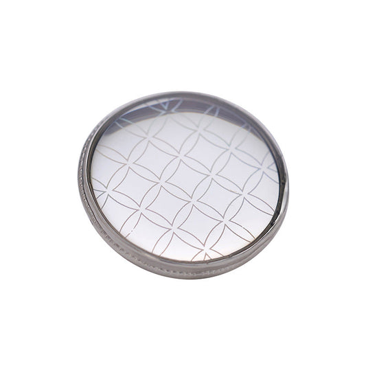 20mm Silver Round Rainbow Checkered Metal Button 5pcs