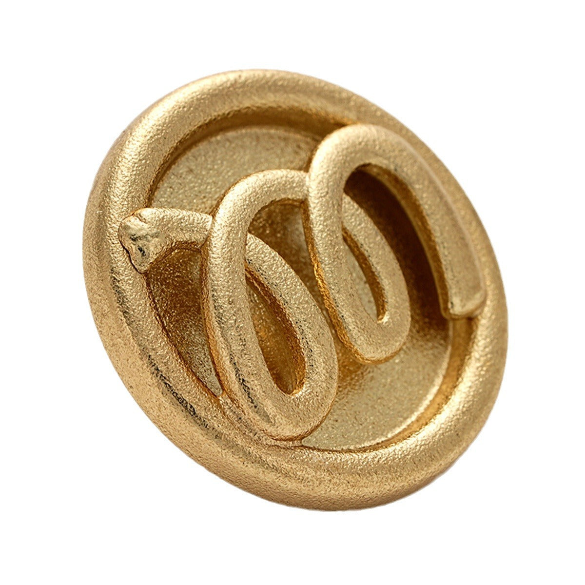 Sand Gold M Letter Three-Dimensional Relief Hollow Metal Button 5pcs