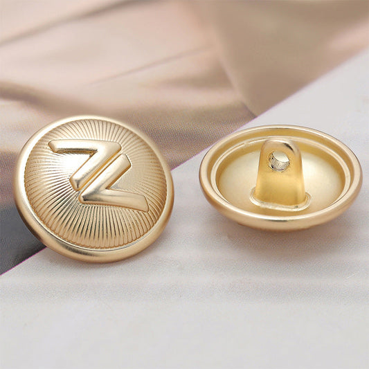 18mm Striped V Light Gold Metal Sewing Buttons 10pcs