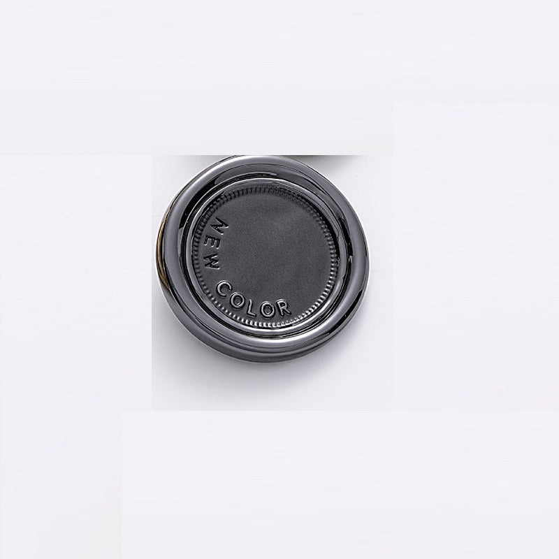 Simple Two-Tone Round Metal Sewing Button with Handle 5PCS Gray Black