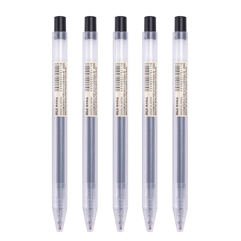 MUJI Gel Ink Click Pen 6 Pack 0.5mm