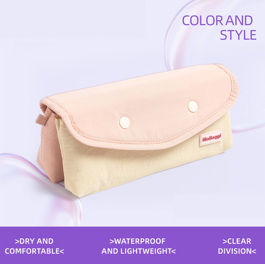M&G Mobaggi Color-Block Snap Button Pencil Case 2in1 Detachable Pink