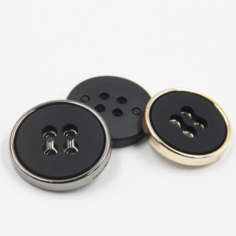 12.5-30mm Round Four-Hole Black White Plastic Buttons Gun Edge 100pcs