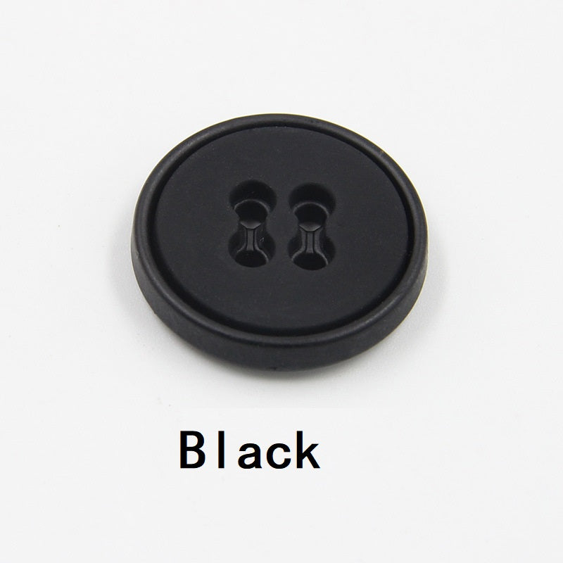 12.5-30mm Round Four-Hole Black White Plastic Buttons Gun Edge 100pcs Black