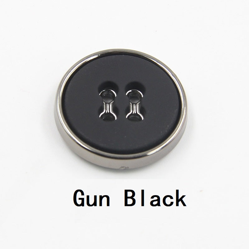 12.5-30mm Round Four-Hole Black White Plastic Buttons Gun Edge 100pcs Gun Black