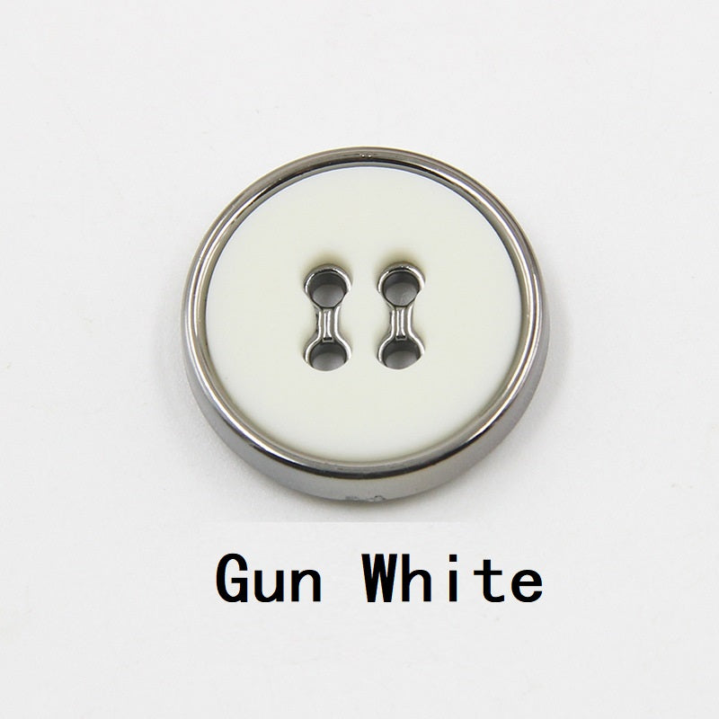 12.5-30mm Round Four-Hole Black White Plastic Buttons Gun Edge 100pcs Gun White