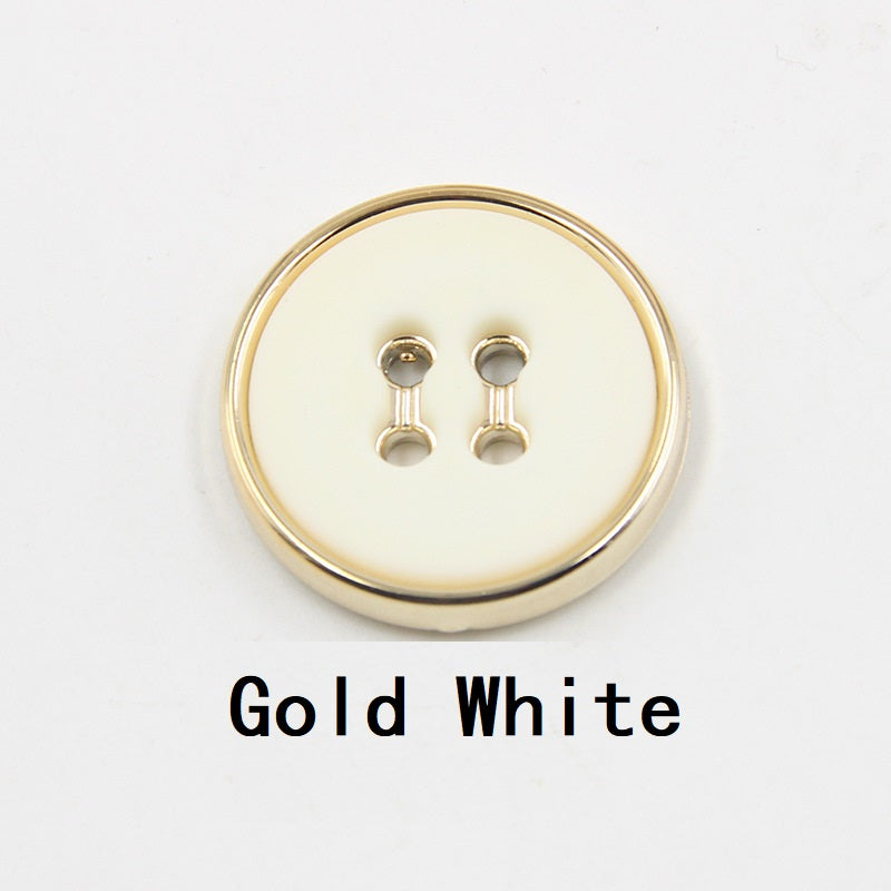12.5-30mm Round Four-Hole Black White Plastic Buttons Gun Edge 100pcs Gold White