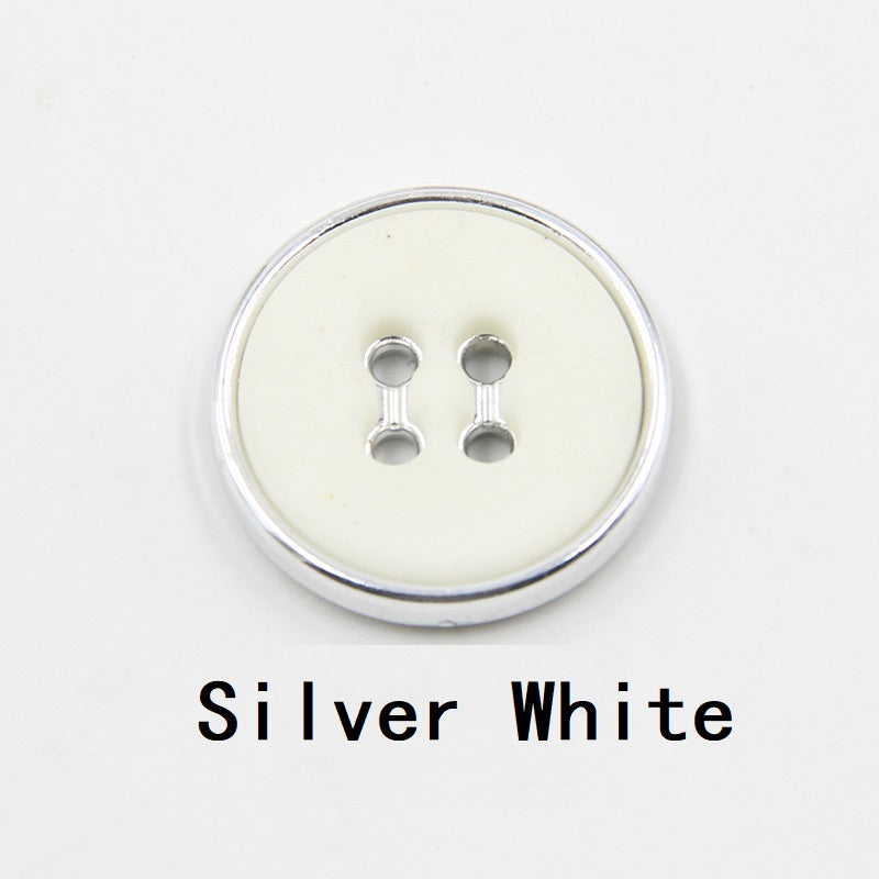 12.5-30mm Round Four-Hole Black White Plastic Buttons Gun Edge 100pcs Silver White