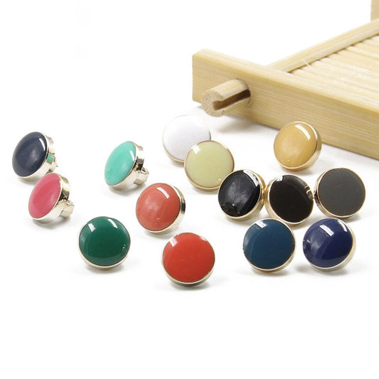 10mm Polka Dot Multicolored Epoxy Resin Shank Buttons 70 Pack