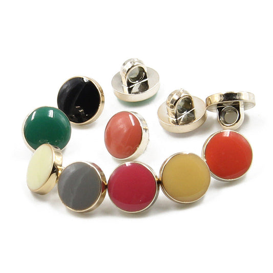 10mm Polka Dot Multicolored Epoxy Resin Shank Buttons 70 Pack