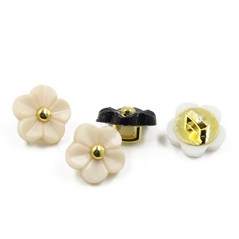 11mm Flower Resin Shank Shirt Decorative Buttons 80 Pack