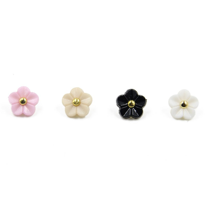11mm Flower Resin Shank Shirt Decorative Buttons 80 Pack