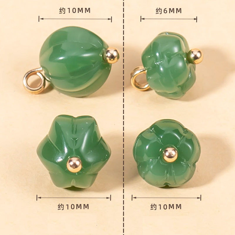Chinese Colored Glaze Pumpkin-Shaped Cheongsam Button 48 Pack