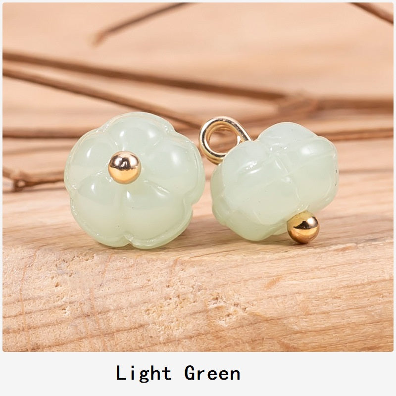 Chinese Colored Glaze Pumpkin-Shaped Cheongsam Button 48 Pack