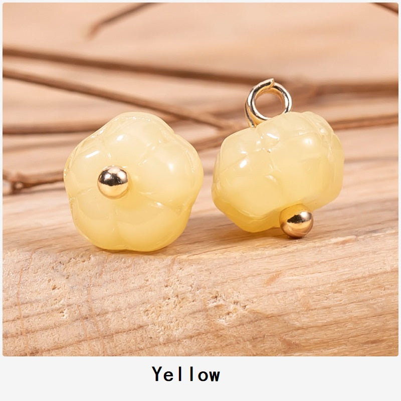 Chinese Colored Glaze Pumpkin-Shaped Cheongsam Button 48 Pack
