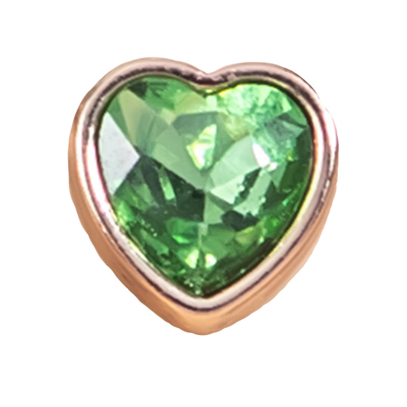 10mm Heart-Shaped Crystal Glass and Metal Shirt Buttons 35 Pack