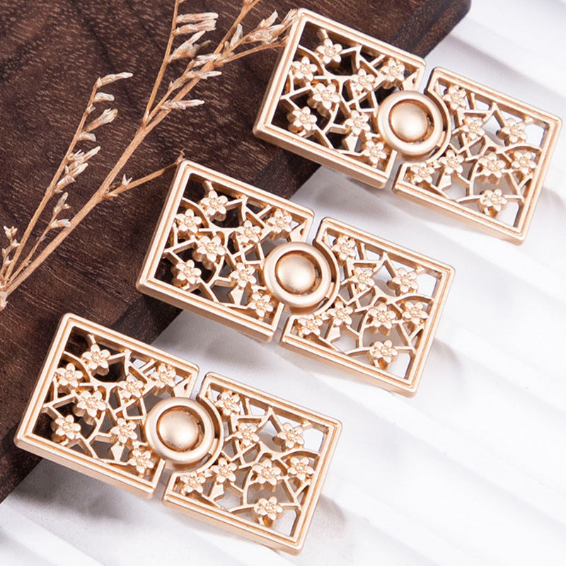 Chinese Plum Blossom Metal Buckle Buttons Brooch 10pcs
